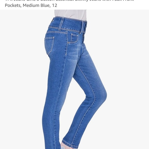 NWT Girls' Blue Skinny Jeans size 12 - Picture 2 of 5